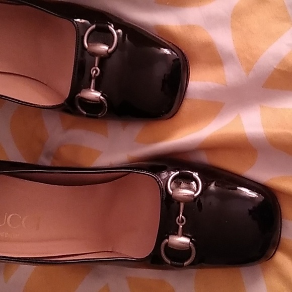 Black patent leather Gucci stacked heels (chunky) - Picture 2 of 9